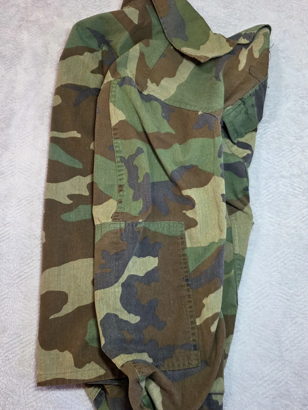 US Military Woodland Camo BDU Combat Coat Small Short